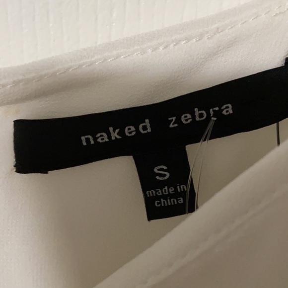 Naked Zebra sexy white tank top size Small NWT - Picture 3 of 9